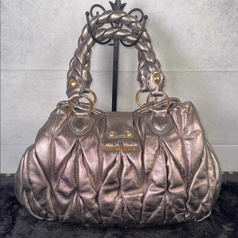 Miu Miu Metallic Silver Satchel - Picture 6 of 10